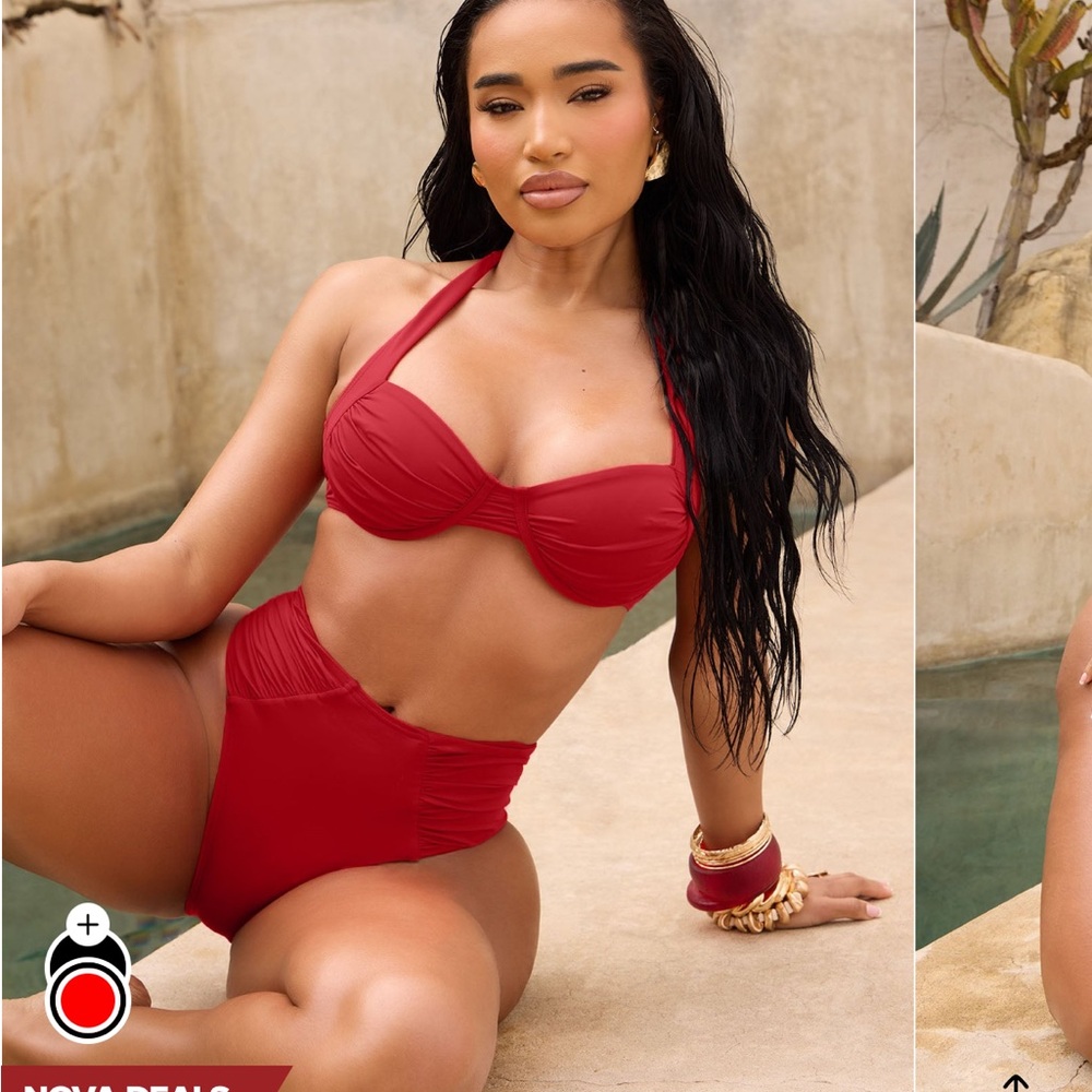 Red Halter Bikini Set